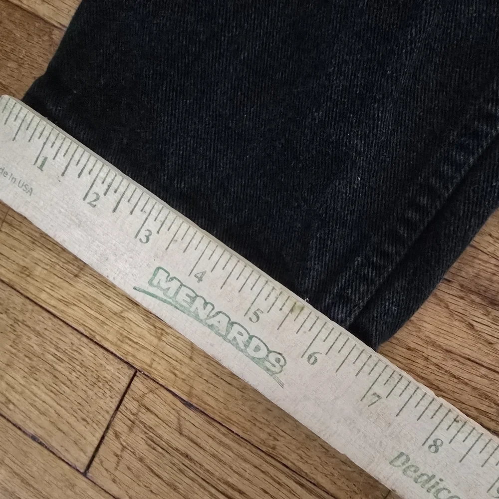 Vintage Y2K Jeans Women's Size 14 Tall Faded Glory Black Denim Mom Made In USA - Picture 8 of 9